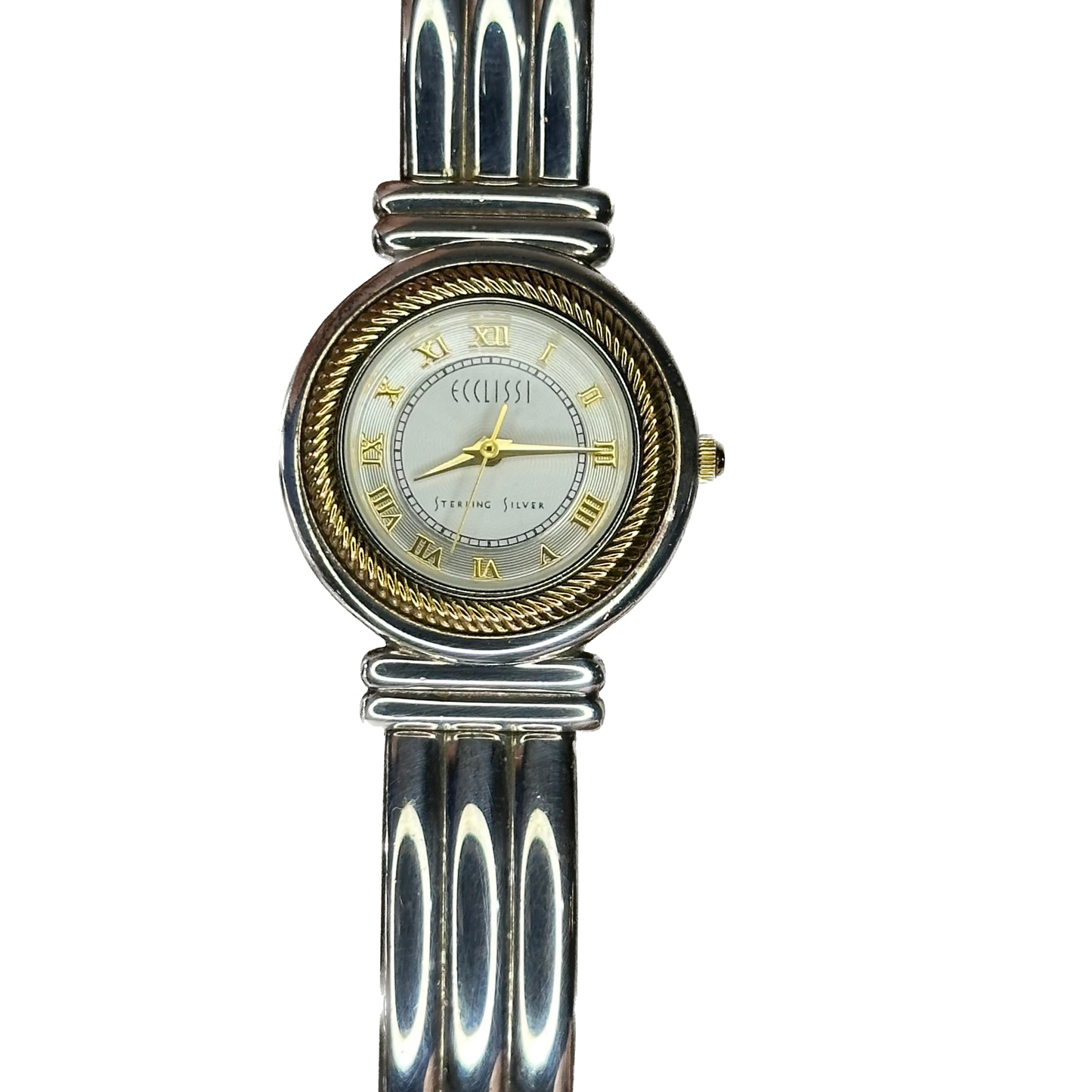 Reloj joya Ecclissi de plata real con brazalete de plata 925 Bicolor Año 1998
