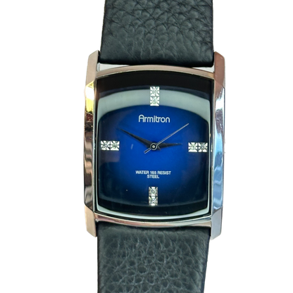 Reloj de hombre Armitron Dial azul degradé con cristales Elab. en 2009 NeoVintage