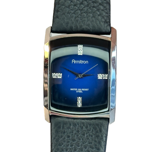 Reloj de hombre Armitron Dial azul degradé con cristales Elab. en 2009 NeoVintage