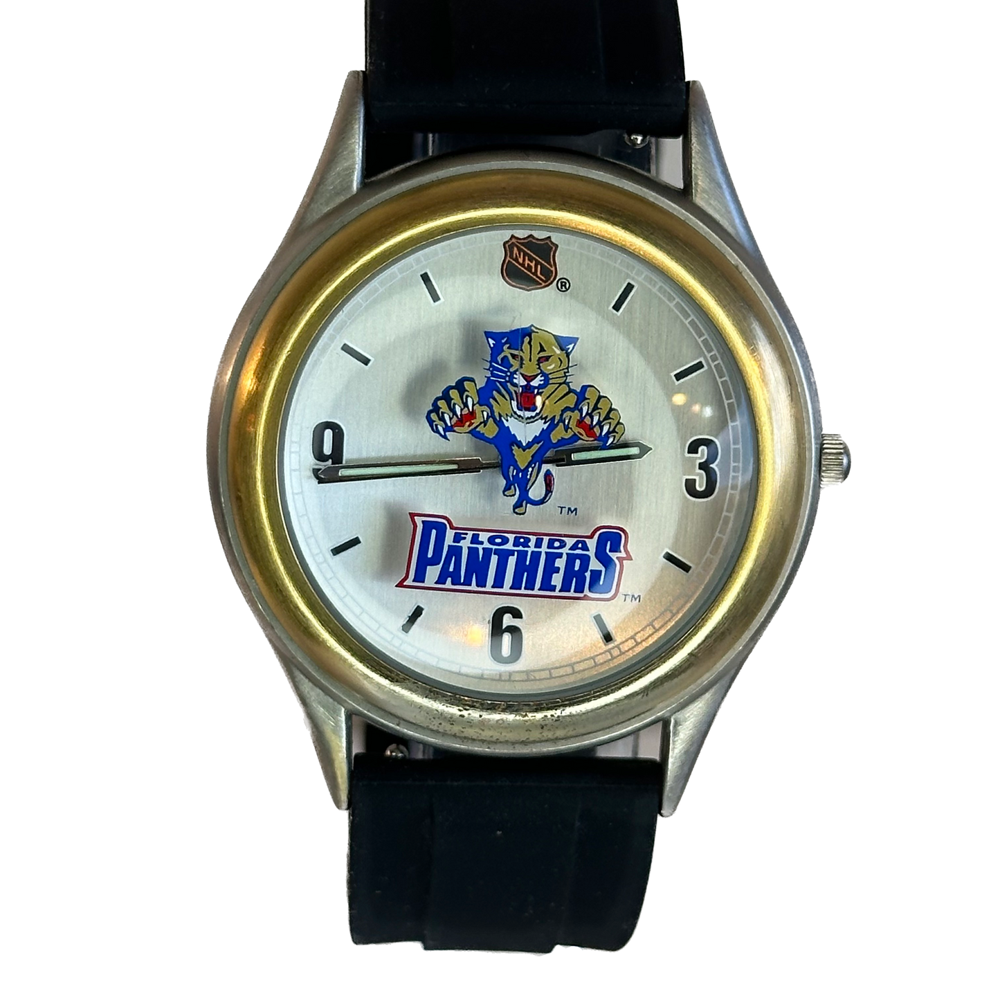Reloj Fossil Florida Panthers Edición Limitada Numerada Año 1995 Pantera impresa en cristal