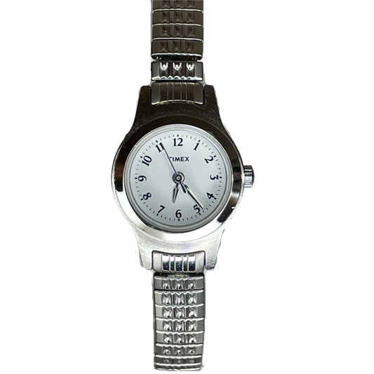 Reloj Timex Mujer 2005 Esfera Blanca Satinada 20mm Brazalete Extensible