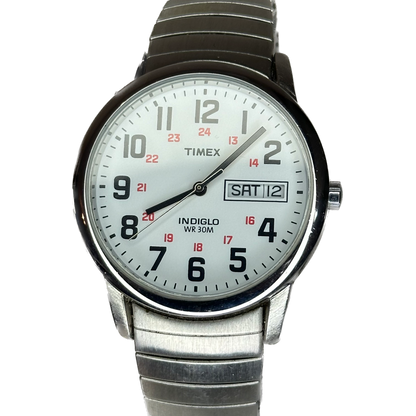 Reloj Timex Easy Reader Indiglo Hombre Day-Date T20461 35mm (2005) Expansible