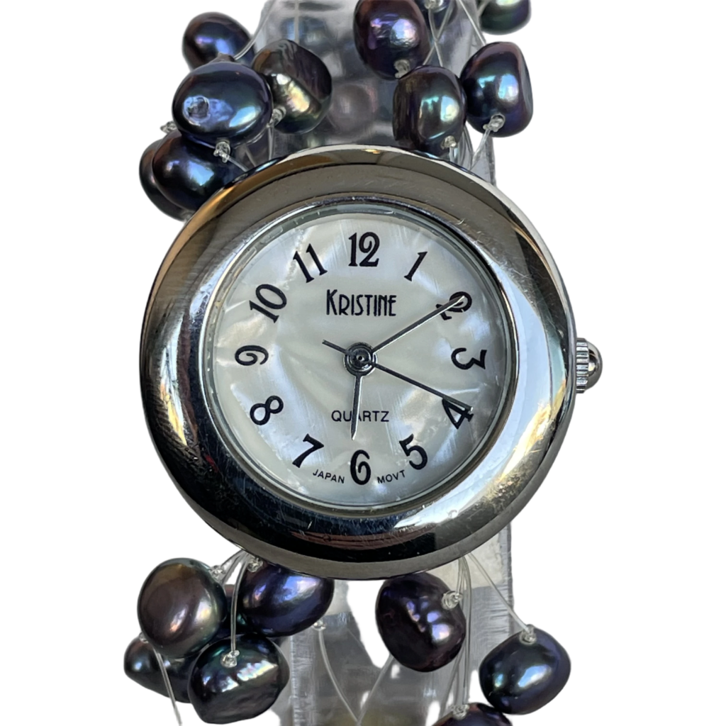 Reloj Joya KRISTINE Mujer Años 2000 Perlas Naturales ÚNICO