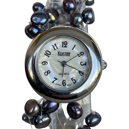 Reloj Joya KRISTINE Mujer Años 2000 Perlas Naturales ÚNICO