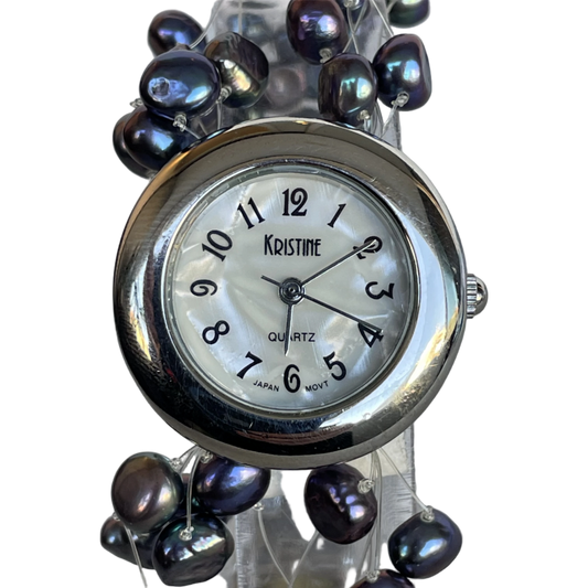 Reloj Joya KRISTINE Mujer Años 2000 Perlas Naturales ÚNICO