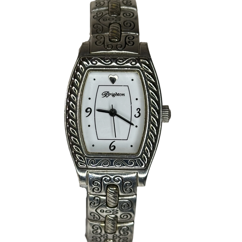 Reloj joya Brighton Toledo Mujer bicolor Art Déco Año 2002 Tonneau Grabado