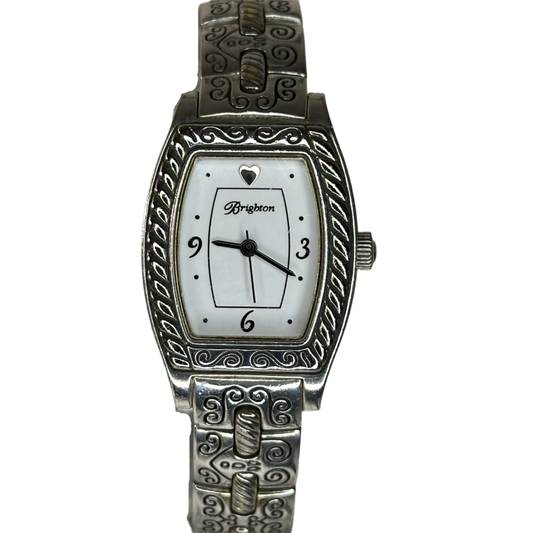 Reloj joya Brighton Toledo Mujer bicolor Art Déco Año 2002 Tonneau Grabado