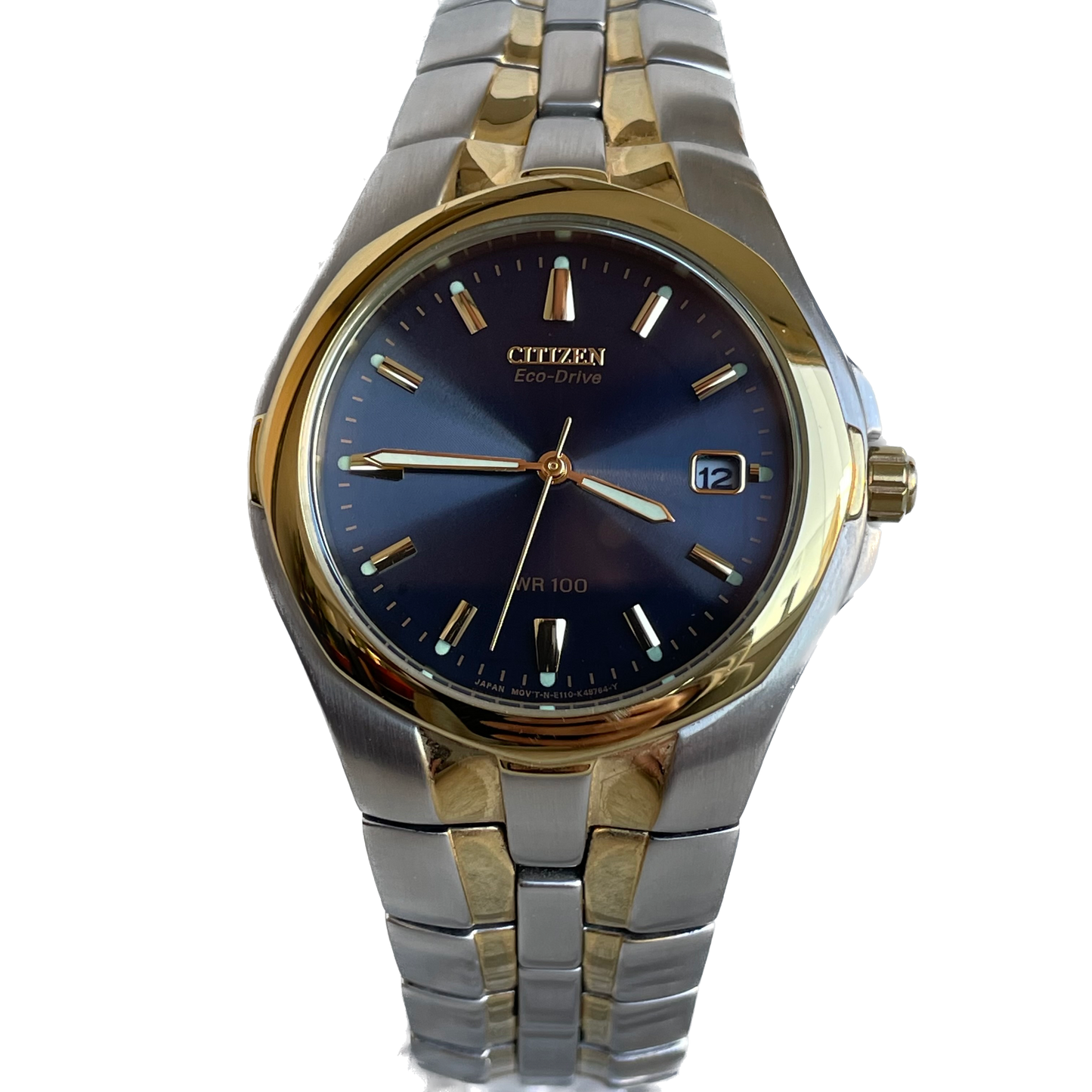 Reloj Citizen Eco-Drive Hombre NOS Azul 2000s SOLAR two tone