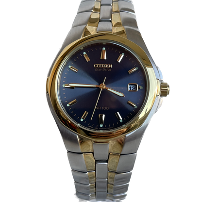 Reloj Citizen Eco-Drive Hombre NOS Azul 2000s SOLAR two tone