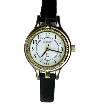 Reloj Carriage by Timex Mujer 2009 | Bicolor bisel trenzado y esfera blanca | 25 mm