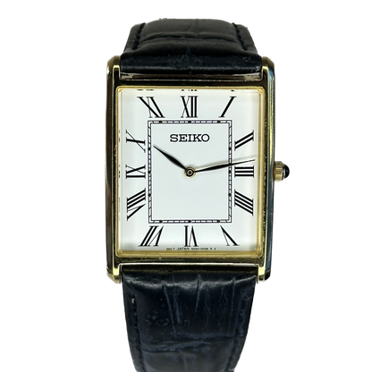 Reloj Seiko Essentials Hombre SWR052 Rectangular dorado y dial romano Años 2020´s
