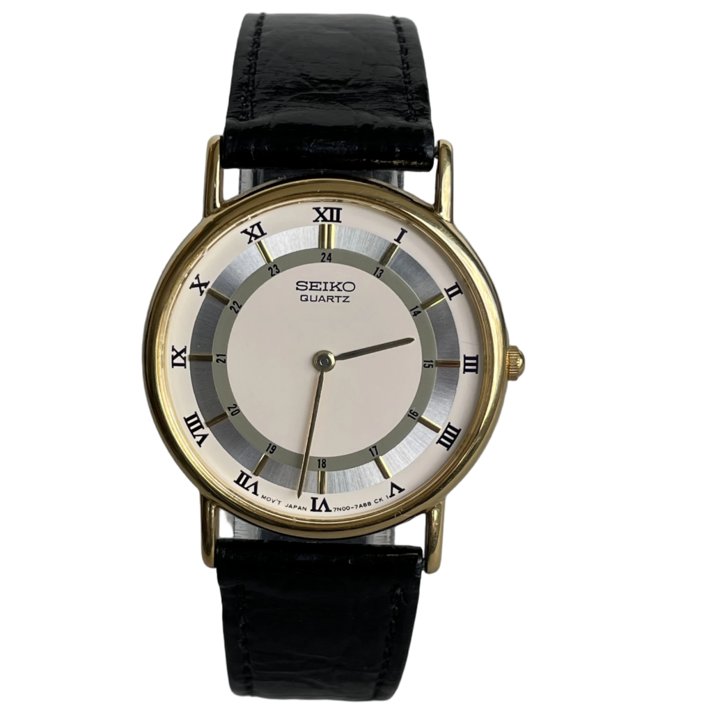 Reloj Seiko Hombre Agosto 1992 Romano Minimalista ESCASO