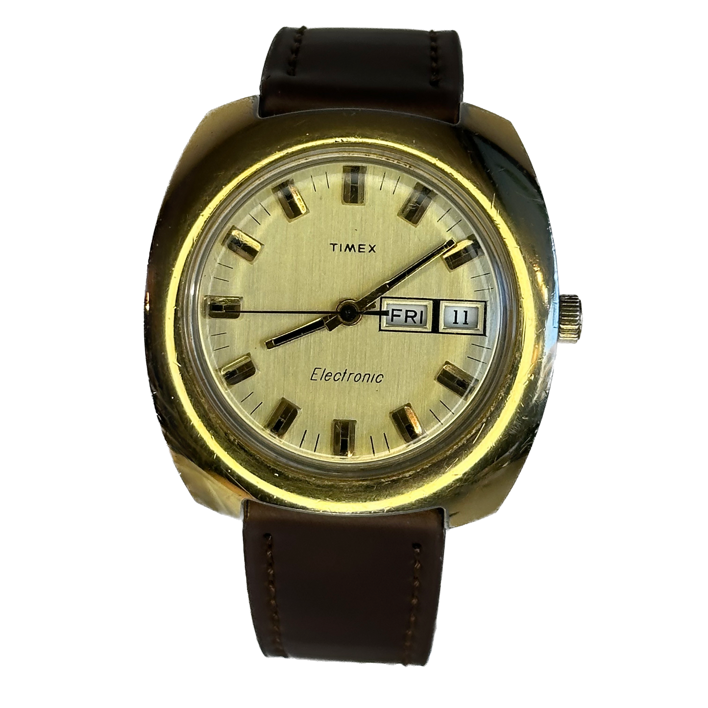 Reloj Timex Electronic Hombre Day-Date 40mm Diseño Industrial Año 1974 IMPECABLE ESCASO