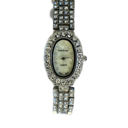 Reloj joya Cote d'Azur Quartz Japón Mujer Oval Cristales 1999