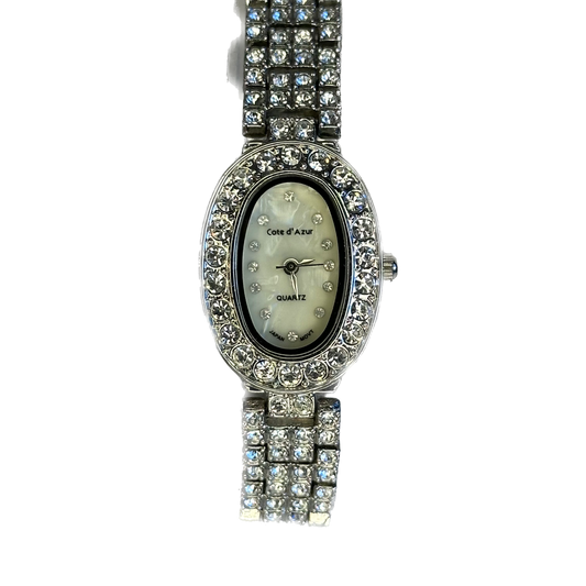 Reloj joya Cote d'Azur Quartz Japón Mujer Oval Cristales 1999
