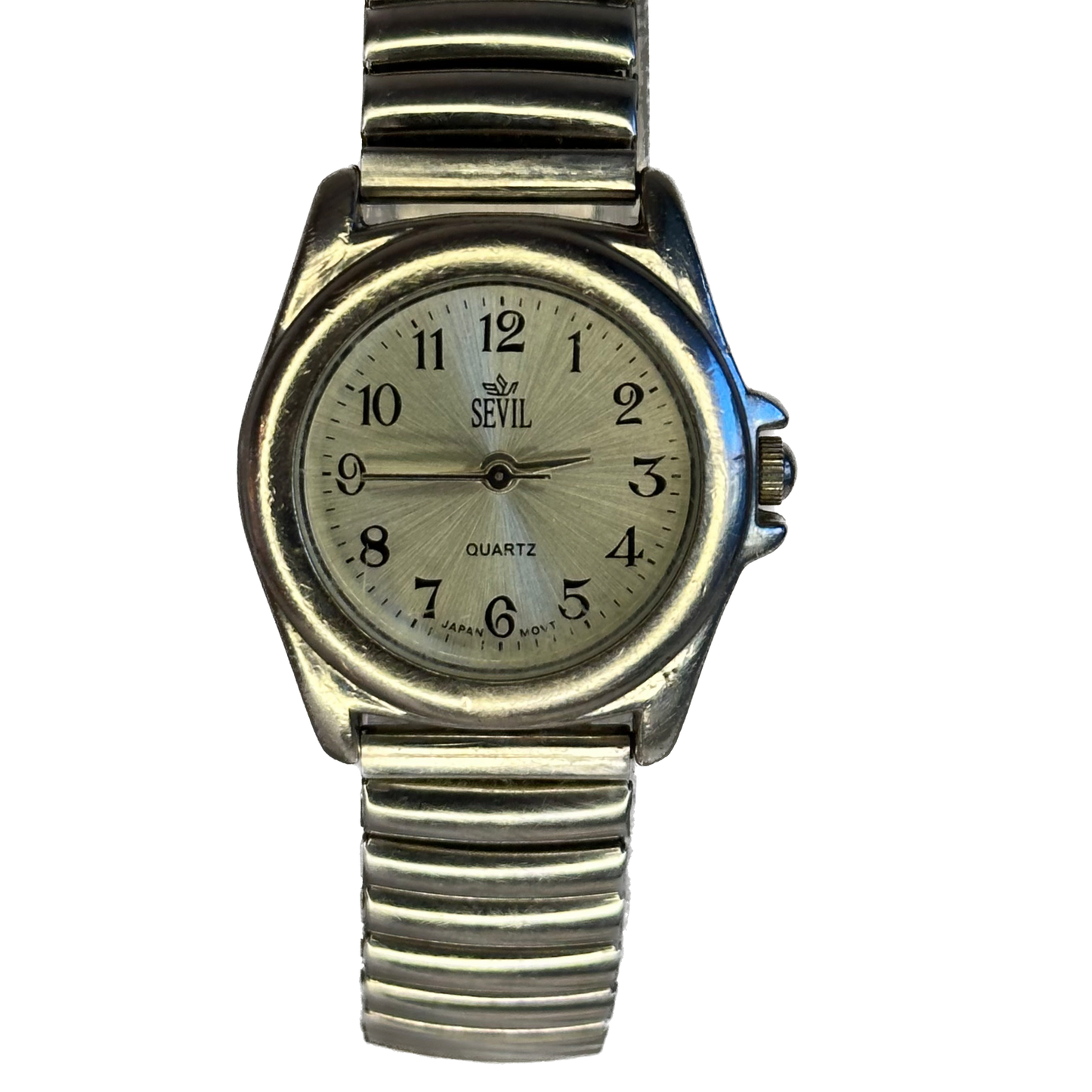 Reloj Sevil Quartz Mujer Japón 1996 | 28 mm | Esfera Sunburst Champagne