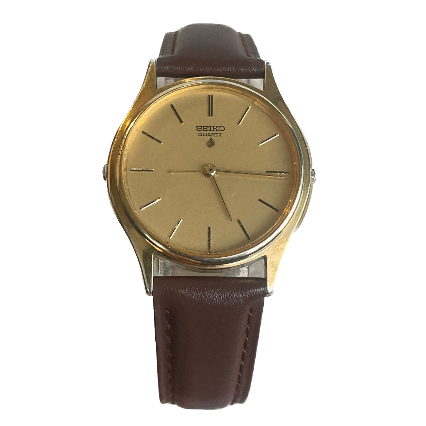 Reloj Seiko Hombre 1995 Quartz Alarm 37mm Doble Corona RARO LEER