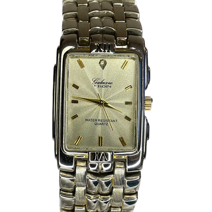 Reloj joya ancho de mujer Galaxie by Elgin Años 90´s Dial concéntrico Arte Óptico