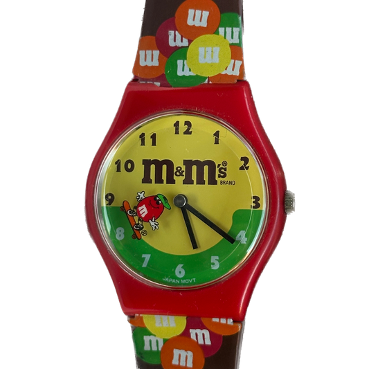 Reloj M&M’s 1994 NOS Segundero DISCO Skate Japan Movt ÚNICO