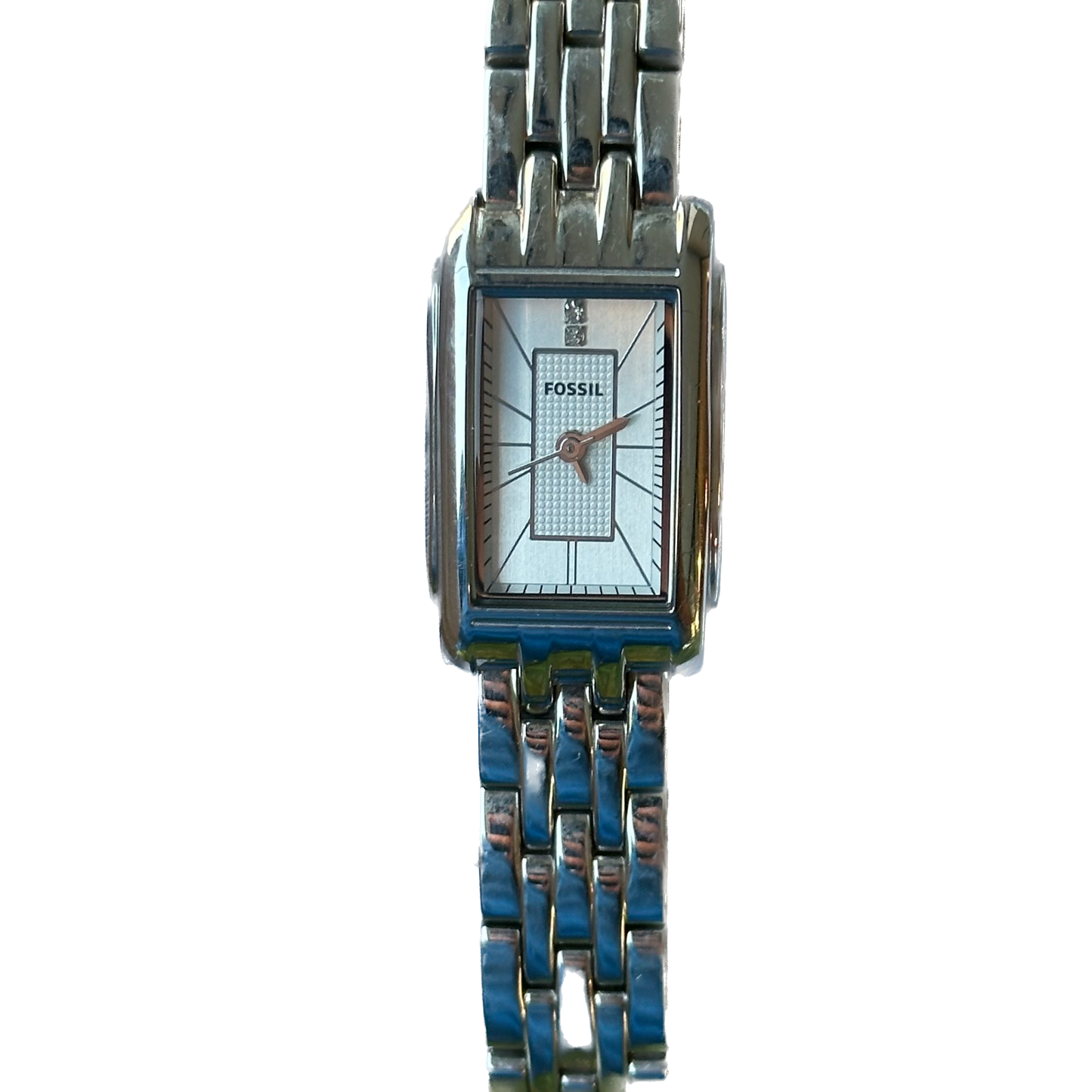 Reloj Fossil Mujer Año 2011 Rectangular Acero ES-2736 escaso