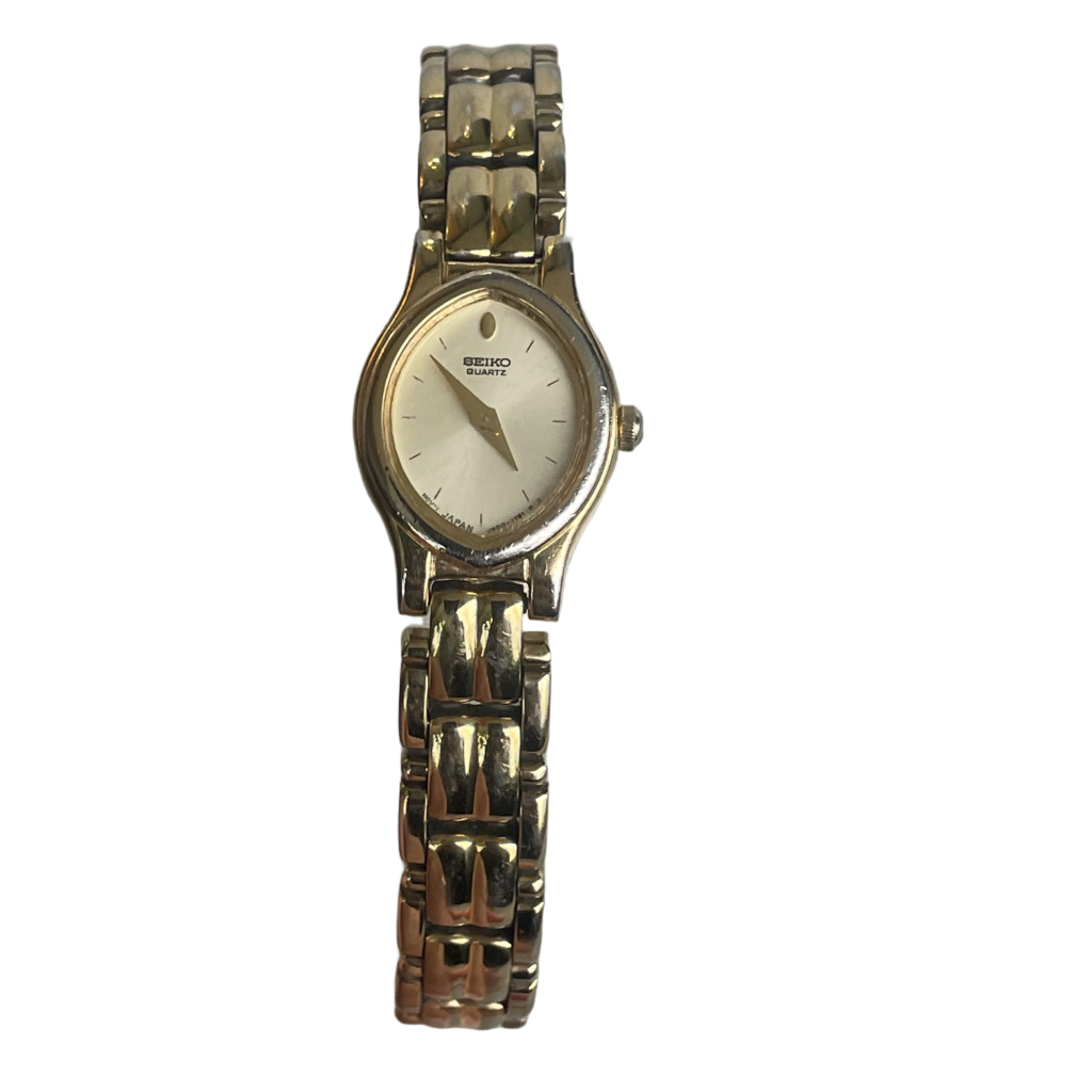 Reloj SEIKO Mujer Quartz Ovalado Dorado mayo de 1993 LEER