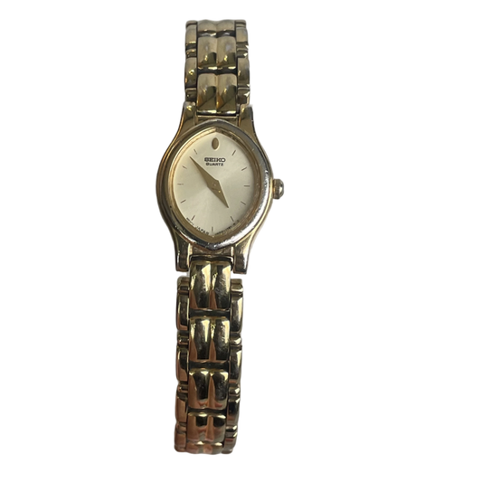Reloj SEIKO Mujer Quartz Ovalado Dorado mayo de 1993 LEER