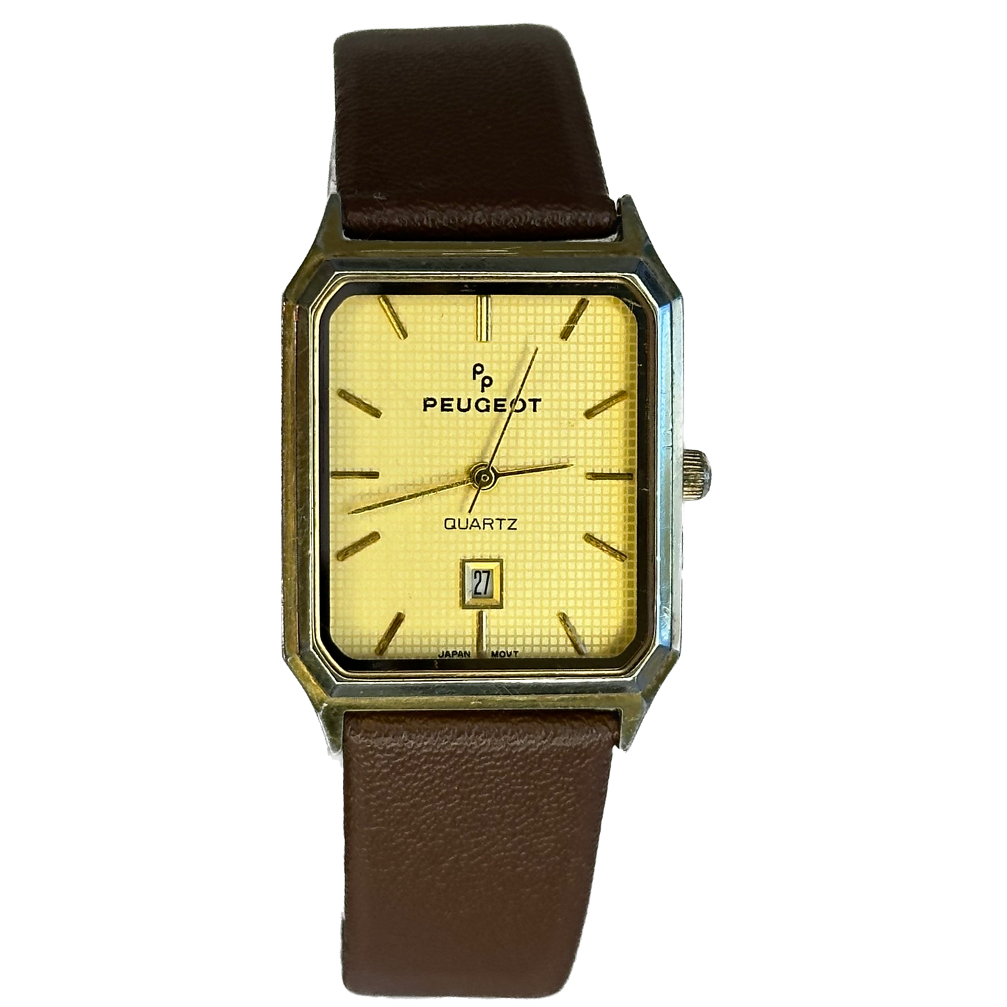 Reloj Peugeot Quartz Hombre Rectangular 1988 Dial Texturizado ÚNICO