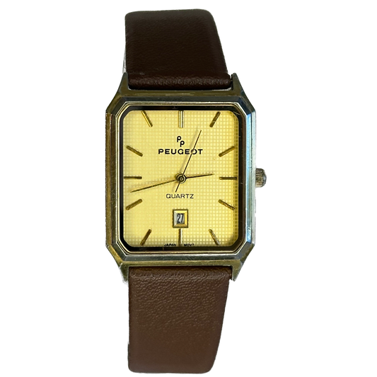 Reloj Peugeot Quartz Hombre Rectangular 1988 Dial Texturizado ÚNICO