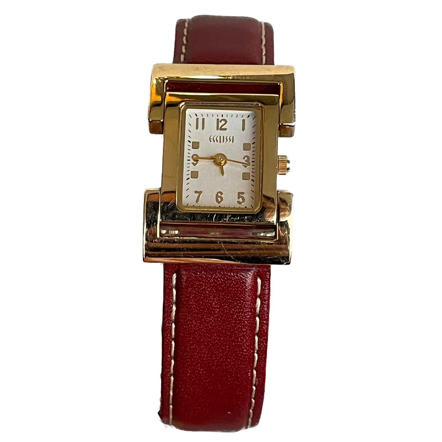 Reloj joya Ecclissi Mujer Año 2002 Rectangular Dorado Mármol Acero