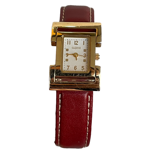 Reloj joya Ecclissi Mujer Año 2002 Rectangular Dorado Mármol Acero