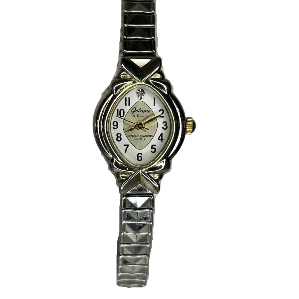 Reloj joya Elgin Galaxie Genuine Diamond Quartz Año 1992 Mujer