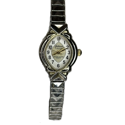 Reloj joya Elgin Galaxie Genuine Diamond Quartz Año 1992 Mujer