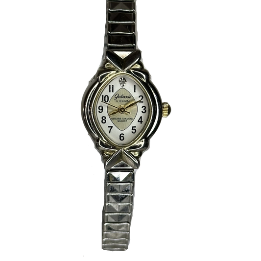 Reloj joya Elgin Galaxie Genuine Diamond Quartz Año 1992 Mujer