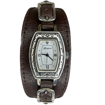 Reloj Brighton Zamora Cuff Watch Original Cuero Ancho 2000s | Western Revival