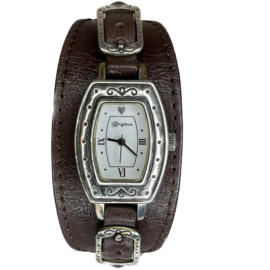 Reloj Brighton Zamora Cuff Watch Original Cuero Ancho 2000s | Western Revival