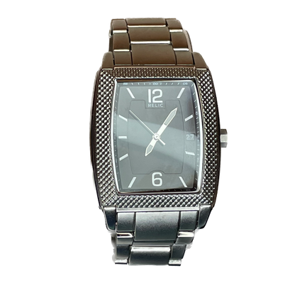 Reloj Relic by Fossil Hombre Año 2007 NOS Acero Tonneau ÚNICO