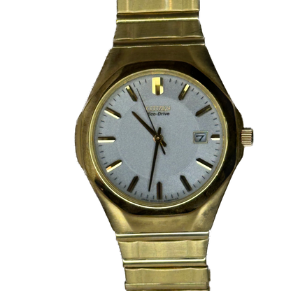 Reloj Citizen Eco-Drive SOLAR Gold Tone Años 2000 Muñeca grande