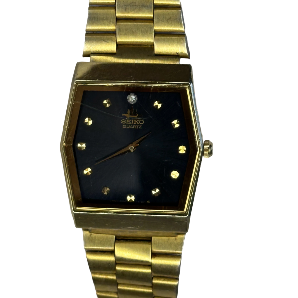 Reloj Seiko 6530-5620 Enero 1985 Dial Azul Facetado Pieza Escasa LEER
