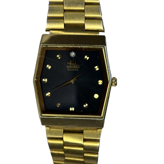 Reloj Seiko 6530-5620 Enero 1985 Dial Azul Facetado Pieza Escasa LEER