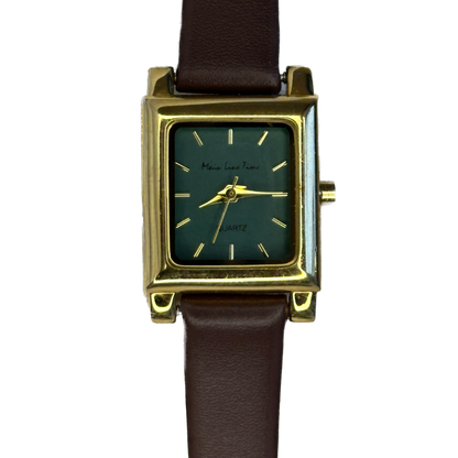 Reloj compacto Main Line Time Mujer Verde Esmeralda Año 1996 Único