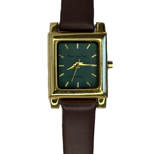 Reloj compacto Main Line Time Mujer Verde Esmeralda Año 1996 Único
