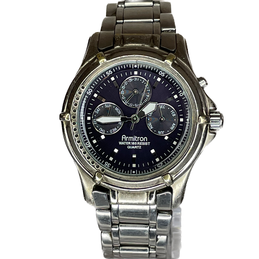 Reloj Armitron Multifunction Blue Dial Calendar Año 2001 Original 40 mm MUY ESCASO