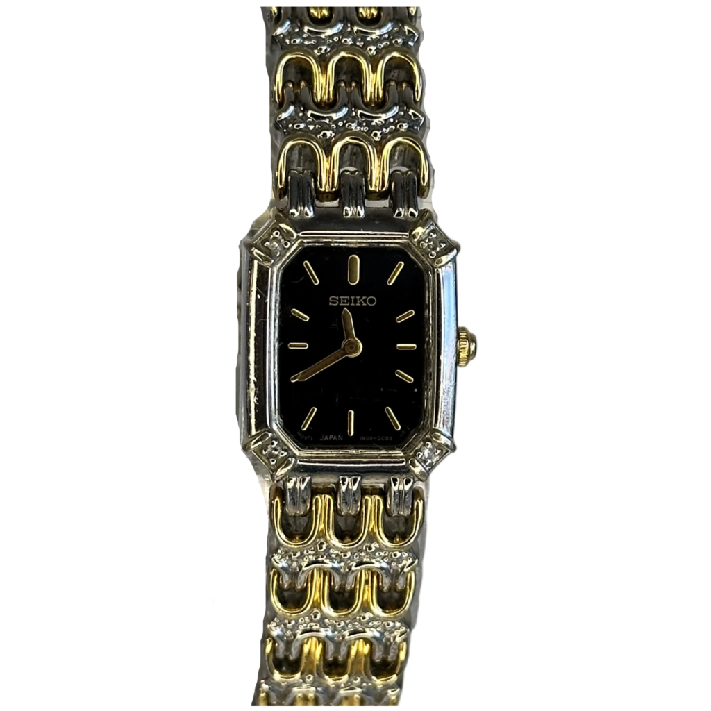 Reloj joya Seiko 1N00-0BK0 Diciembre 1991 Mixed Metal Oblong Octagonal RARO