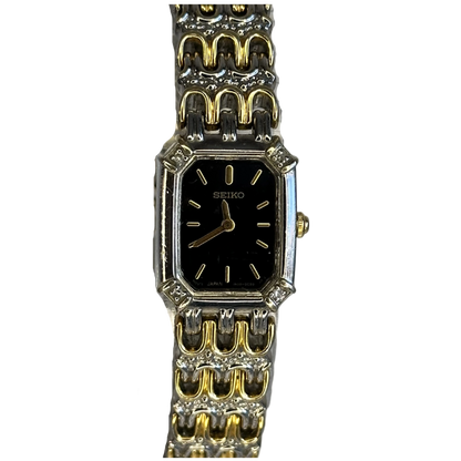Reloj joya Seiko 1N00-0BK0 Diciembre 1991 Mixed Metal Oblong Octagonal RARO