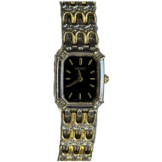 Reloj joya Seiko 1N00-0BK0 Diciembre 1991 Mixed Metal Oblong Octagonal RARO