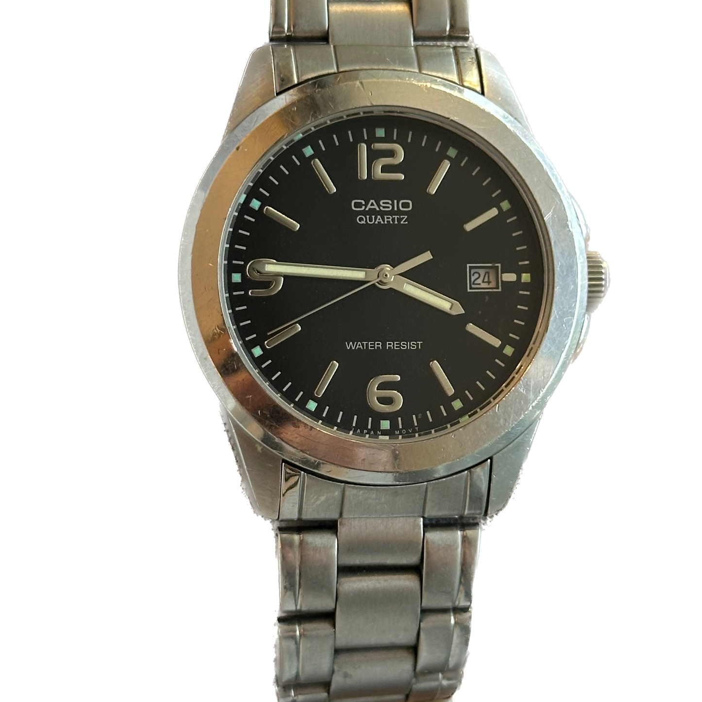 Reloj Casio Hombre MTP-1215A Negro Acero Años 2000