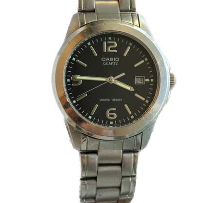 Reloj Casio Hombre MTP-1215A Negro Acero Años 2000