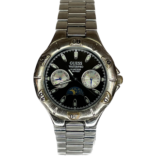 Reloj Guess Waterpro Multifunción Day-Date 1996 Moonphase Style 35mm