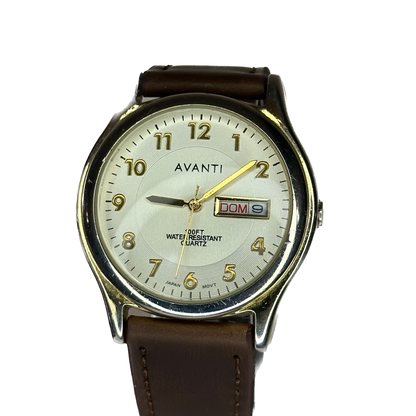 Reloj de hombre Avanti Day-Date Dial textura dividida con relieve y cristal domo ÚNICO 90´s