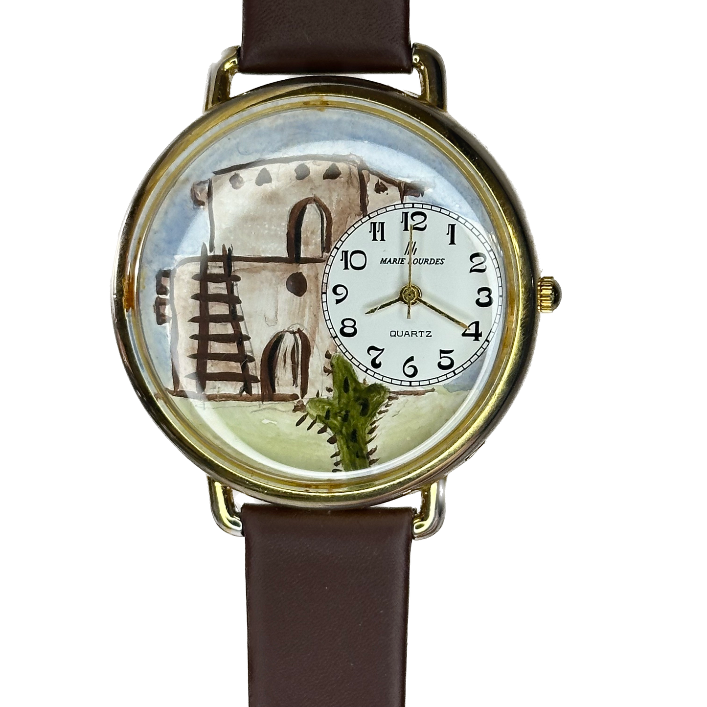 Reloj Marie Lourdes Art On U Dial artístico pintado a mano 1993 ÚNICO